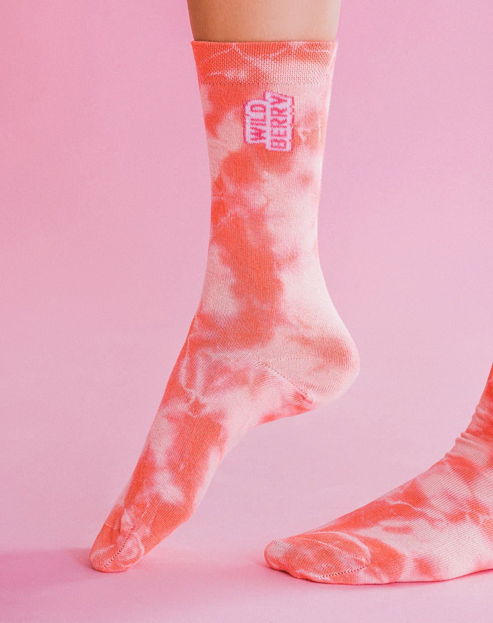 Medias unisex largas rosadas dibujo + empaque