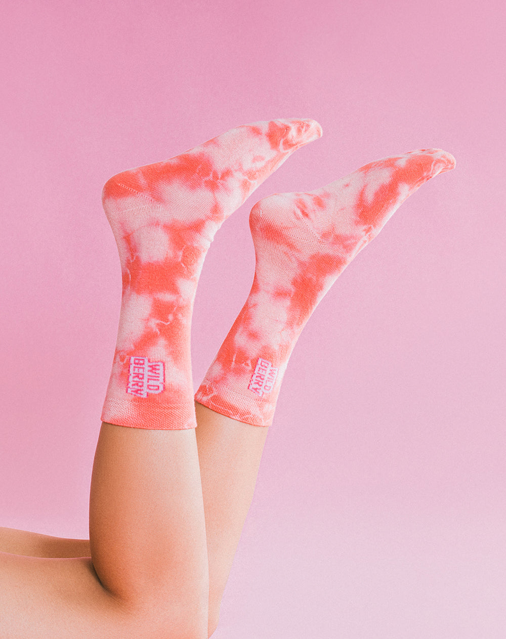 Medias unisex largas rosadas dibujo + empaque