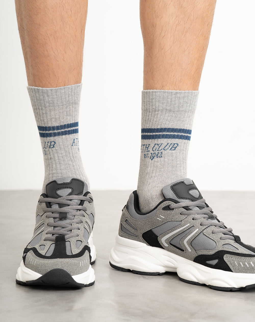 Medias hombre largas gris 10-12