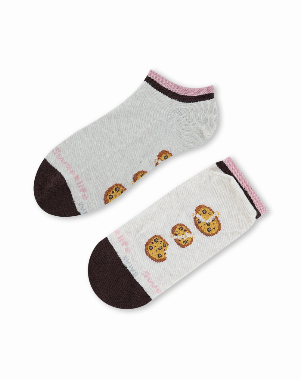 Medias mujer tobillera corta beige galletas | 9-11