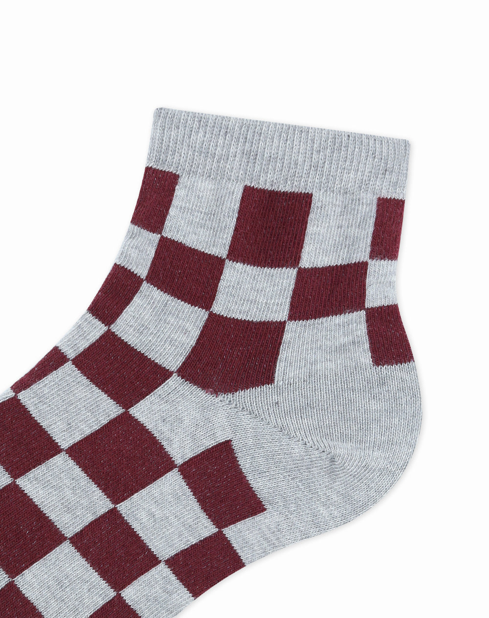 Medias cortas gris jaspe cuadros