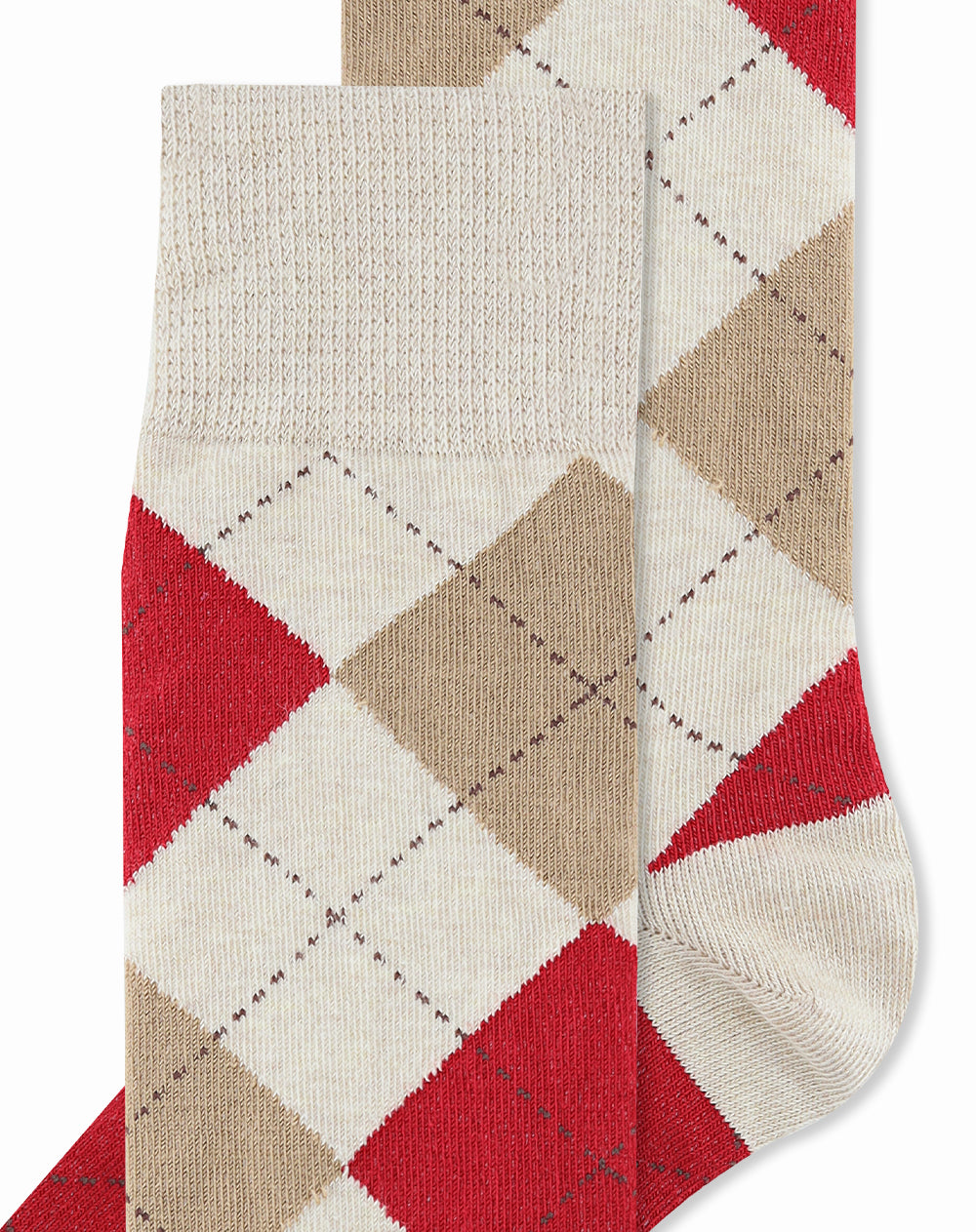 Medias largas beige jaspe dibujo