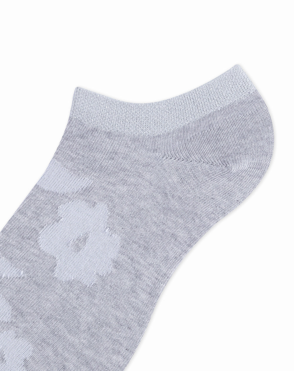 Medias para mujer tobilleras cortas  gris jaspe con flores
