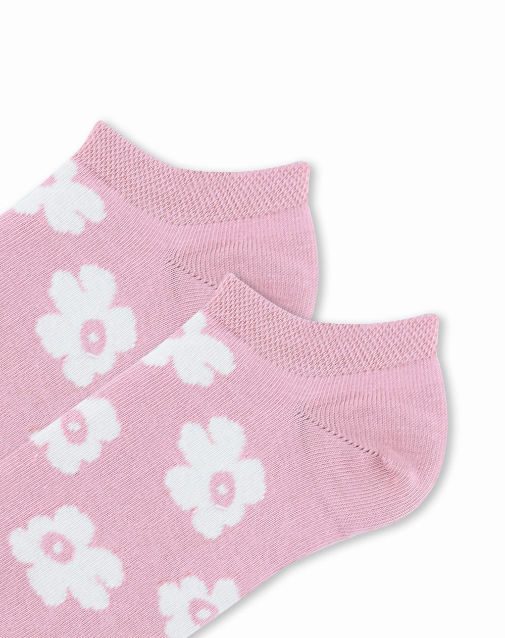 Medias para mujer tobilleras cortas rosadas con flores