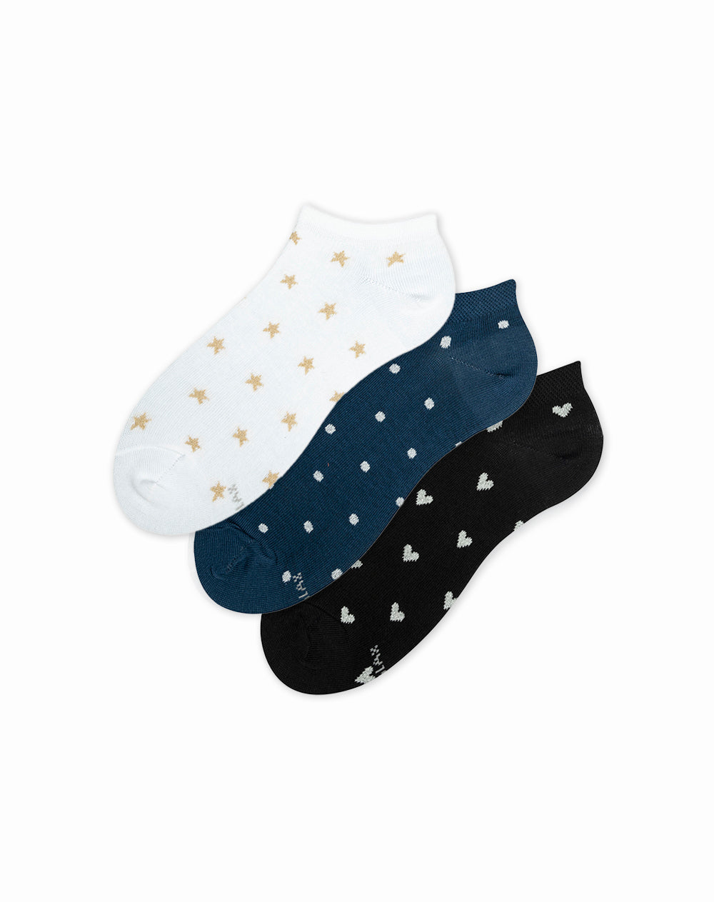 Medias para mujer tobilleras cortas paquete x3 unds surtidas