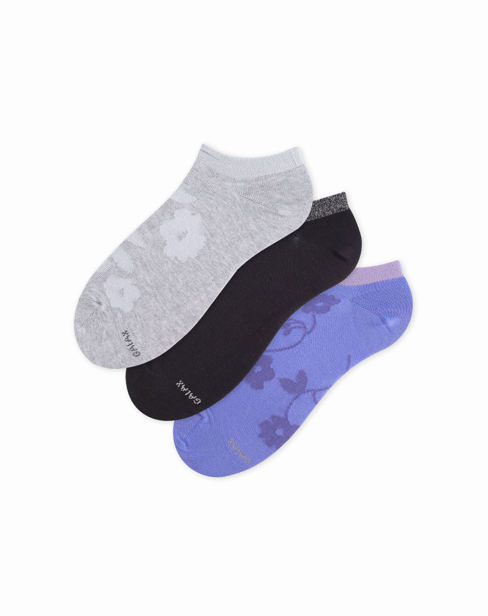 Medias para mujer tobilleras cortas paquete x3 unds surtidas