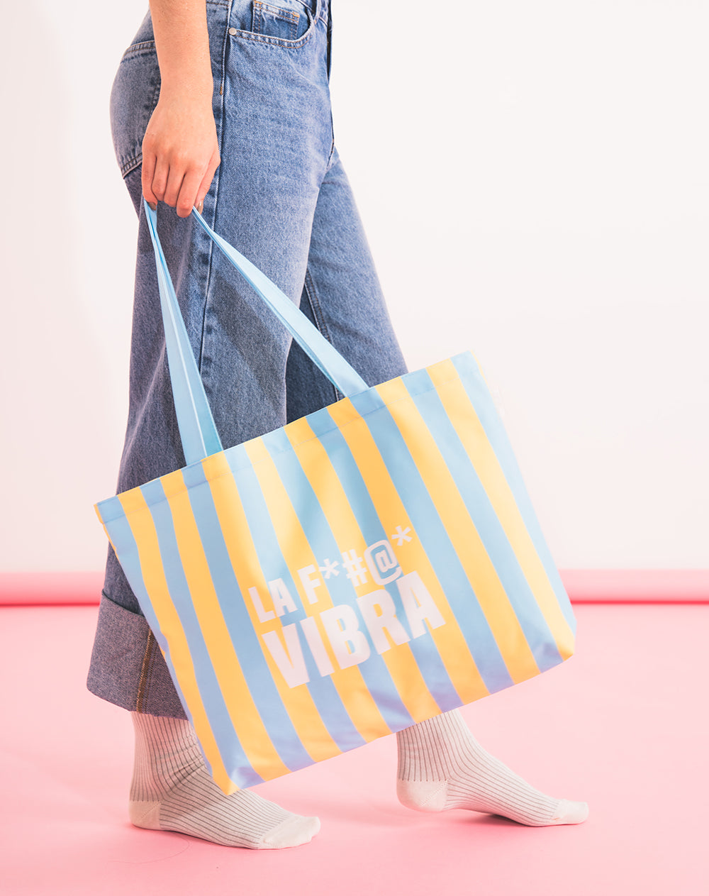 Bolso amarillo rayas