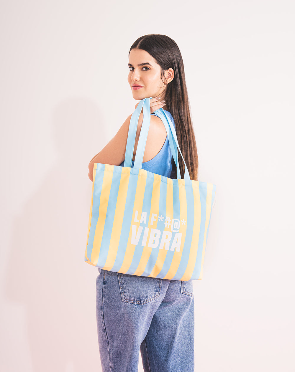 Bolso amarillo rayas