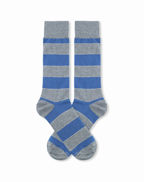 Medias hombre largas azules rayas | 10-12