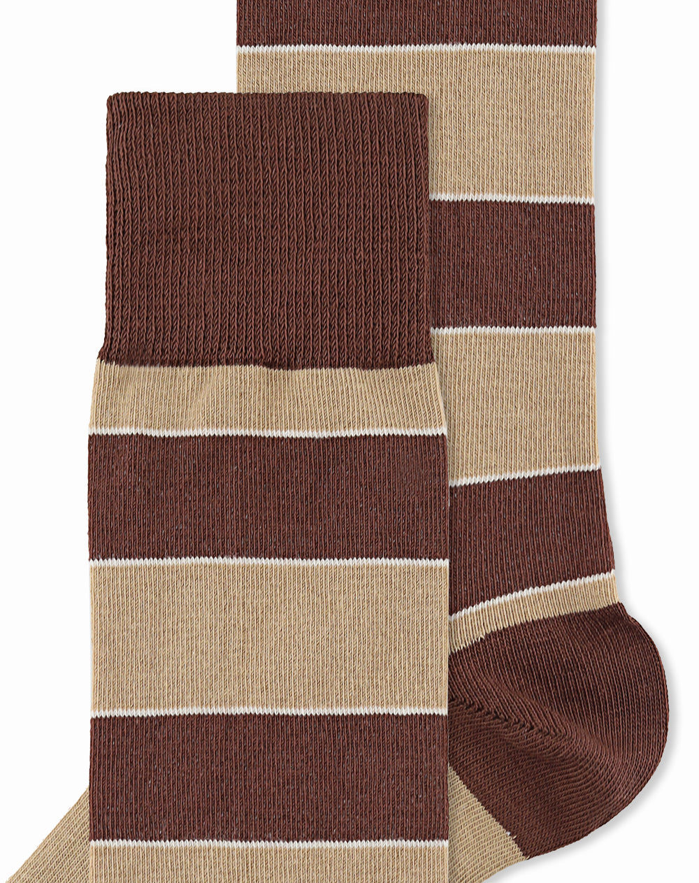 Medias largas beige jaspe bloques