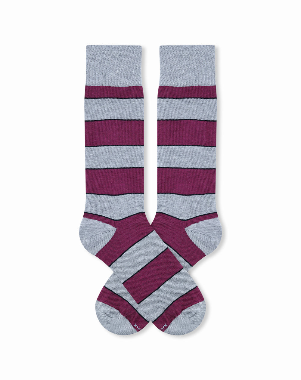 Medias hombre largas moradas rayas | 10-12