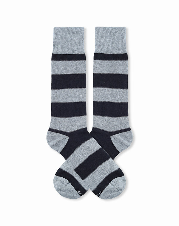 Medias hombre largas negro rayas | 10-12
