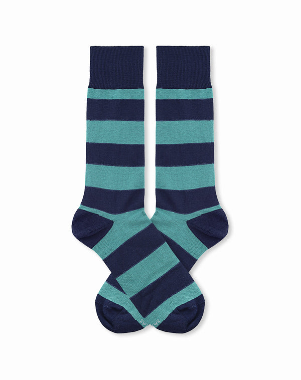 Medias hombre largas verdes rayas | 10-12