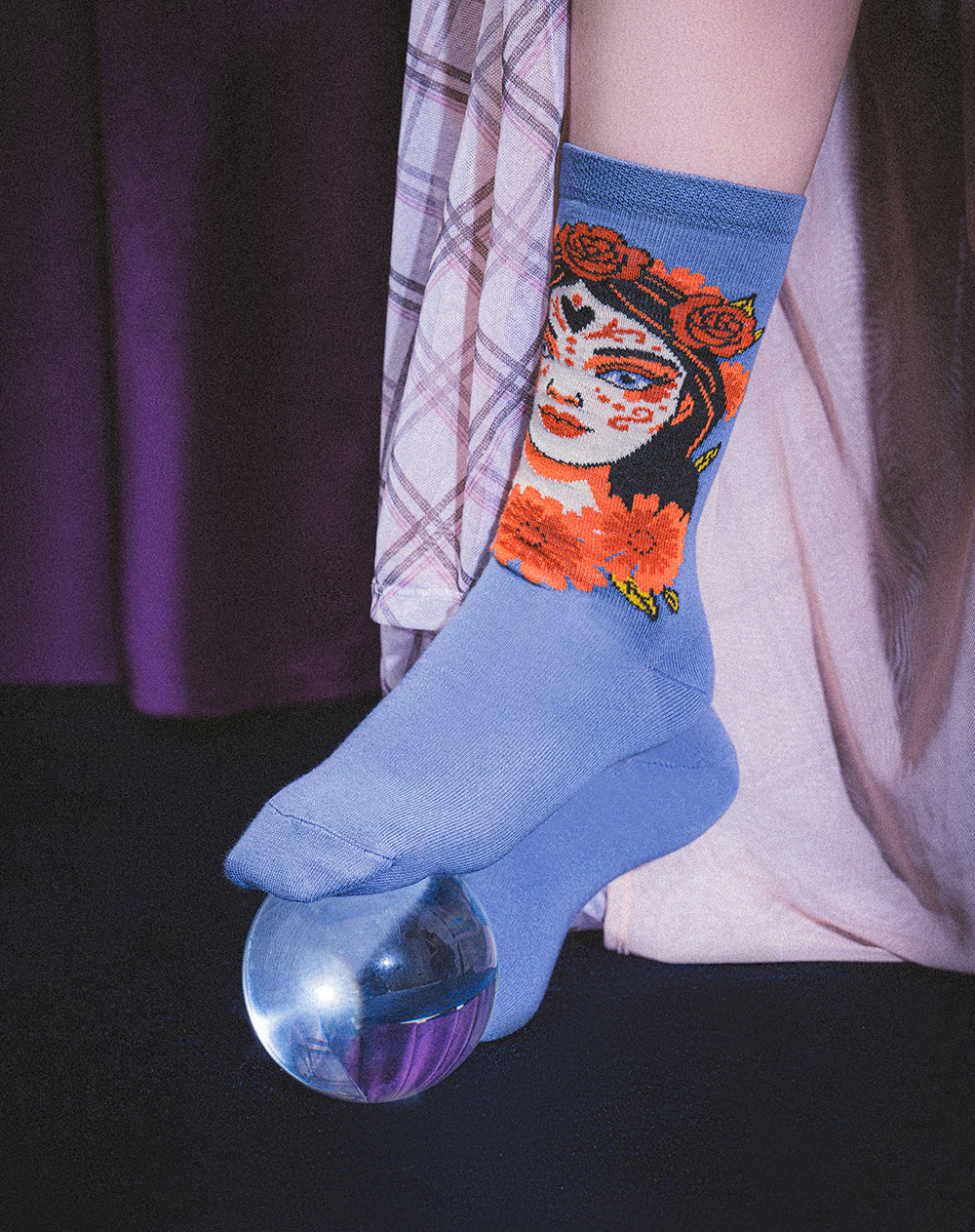 Medias unisex largas moradas halloween