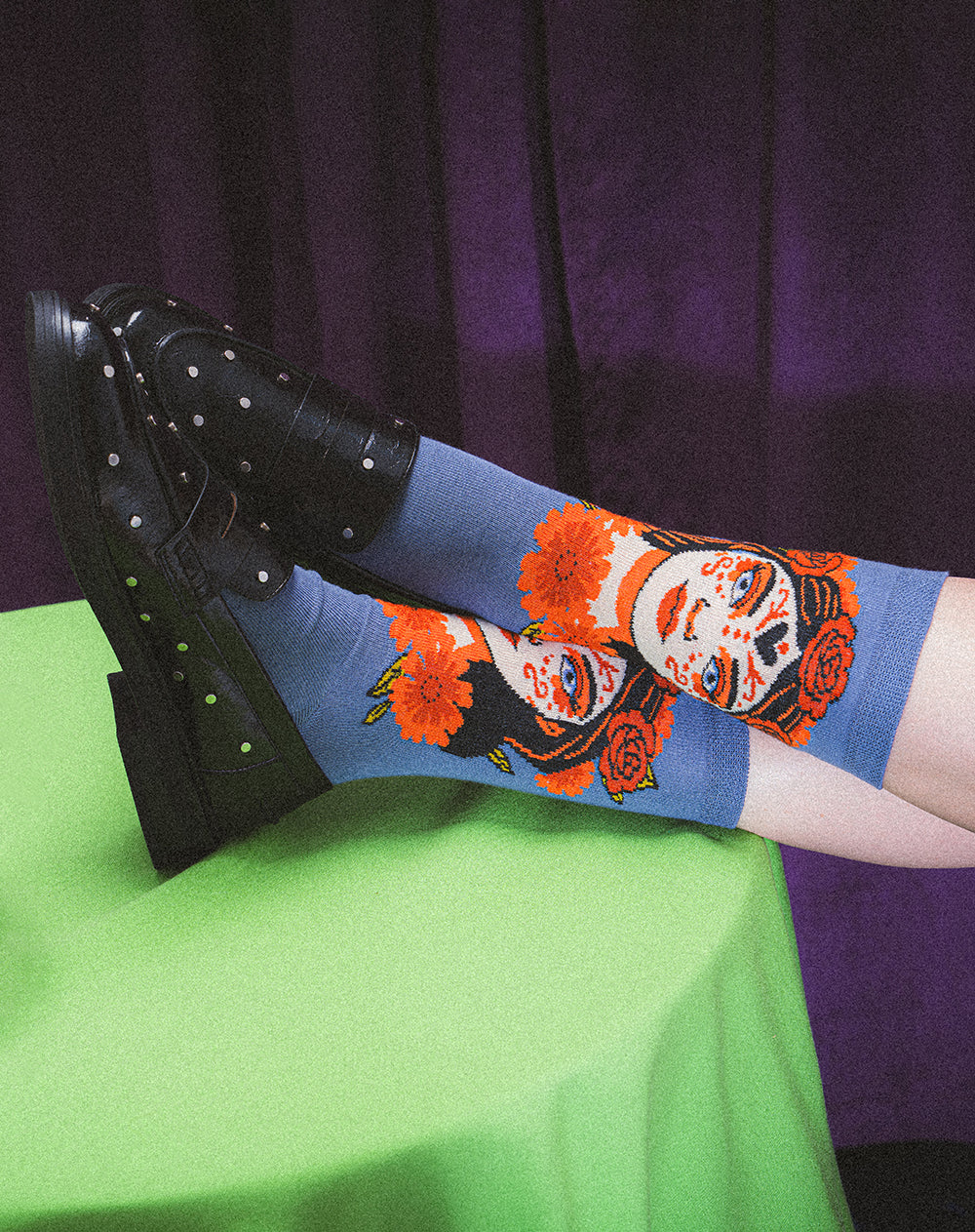 Medias unisex largas moradas halloween