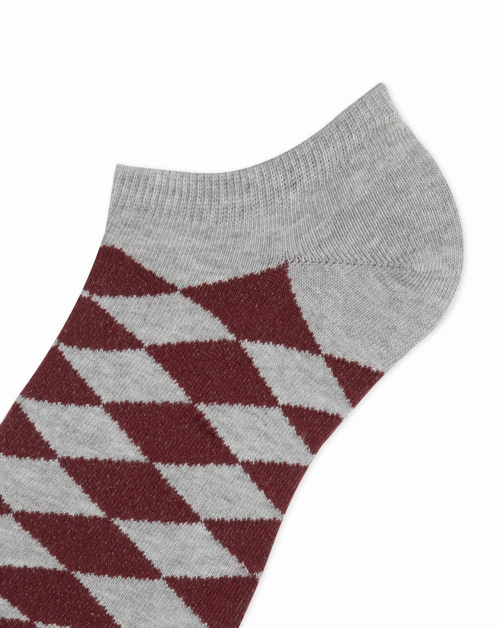 Medias para hombre tobilleras cortas  gris jaspe con rombos