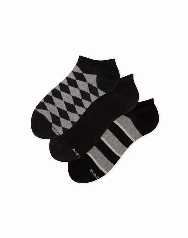 Medias para hombre tobilleras cortas paquete x3 unds surtidas
