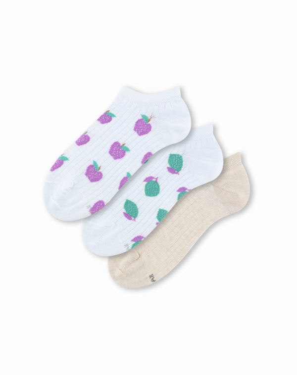 3 pares de medias tobilleras surtido