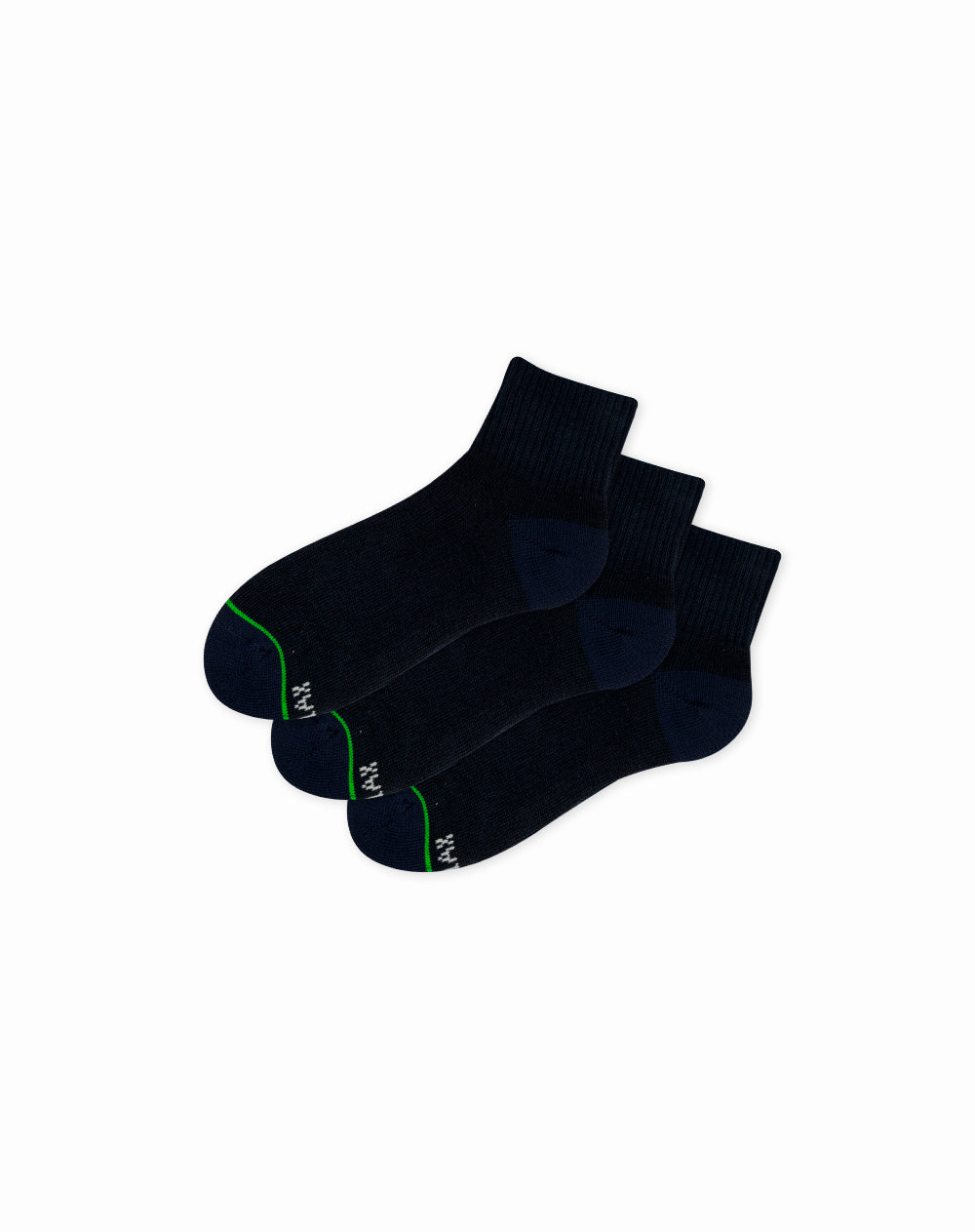 Medias para niños tobilleras  paquete x3 unds azules borde acanalado