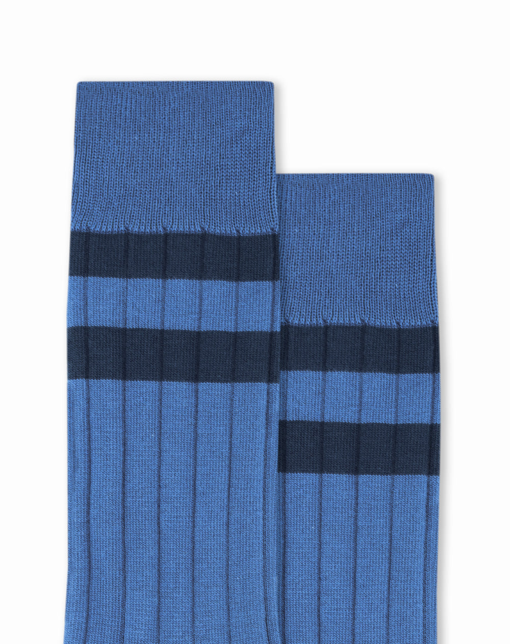 Medias para hombre largas azules acanaladas