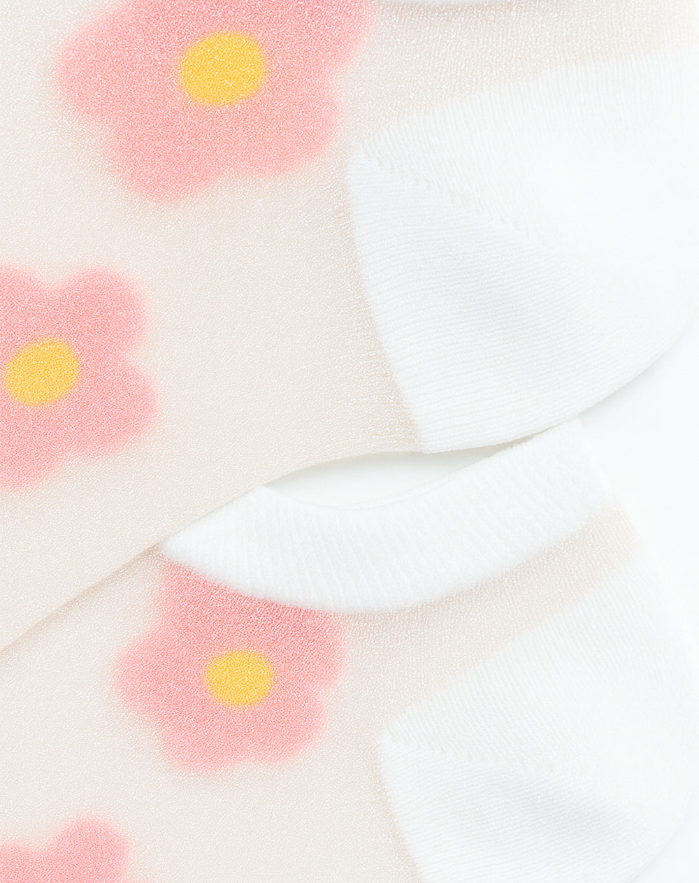 Medias mujer largas transparencia blancas flores | 9-11