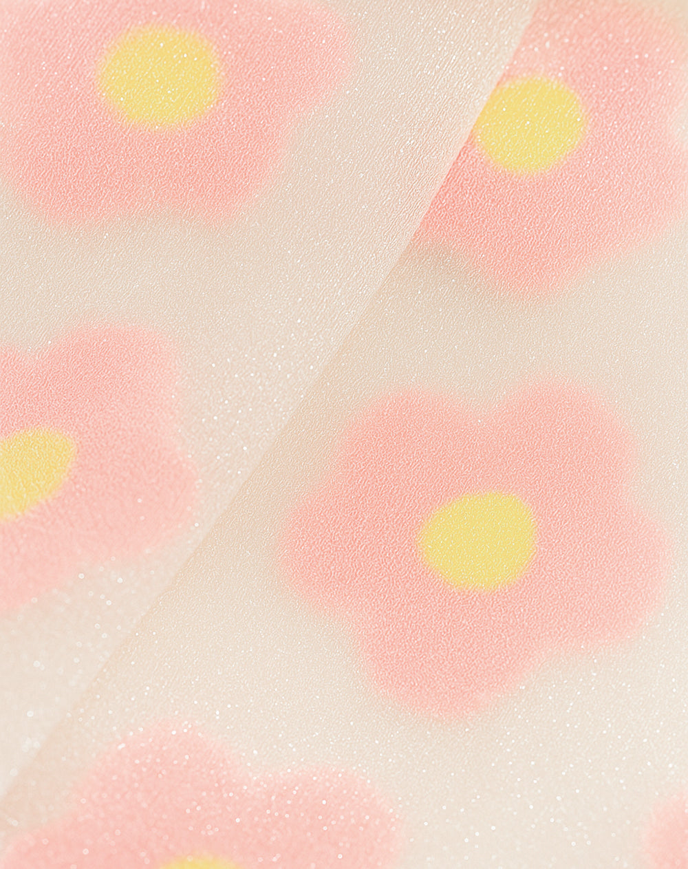 Medias mujer largas transparencia blancas flores | 9-11