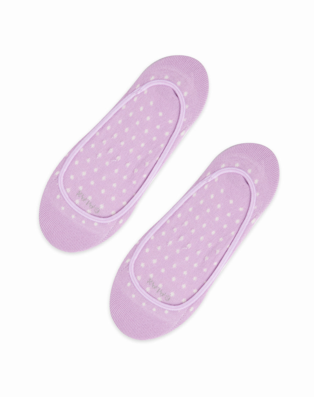 Medias para mujer tipo baleta escotadas lila con puntos