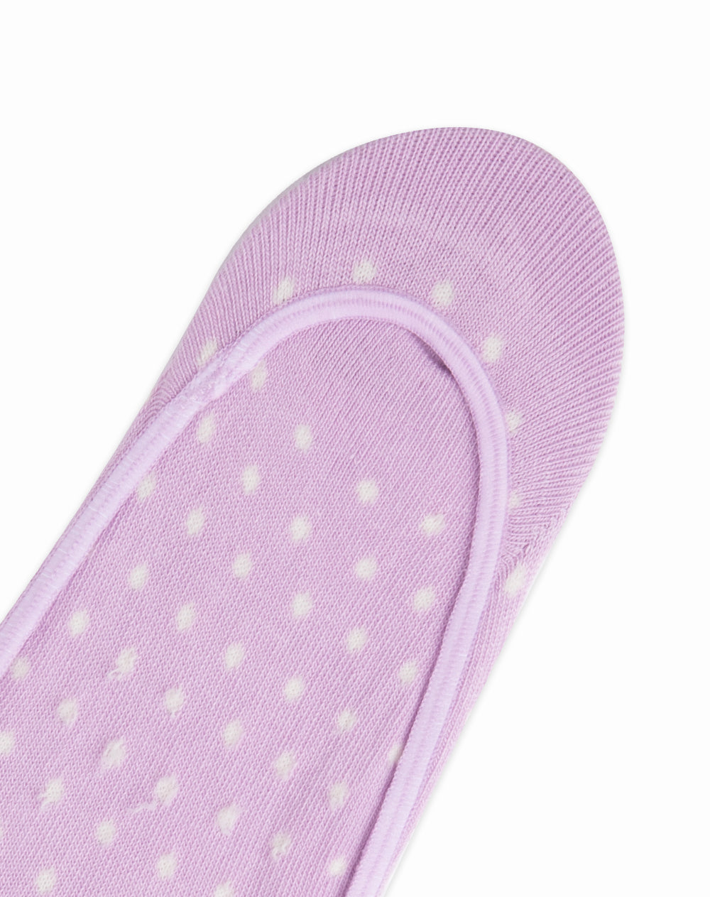 Medias para mujer tipo baleta escotadas lila con puntos