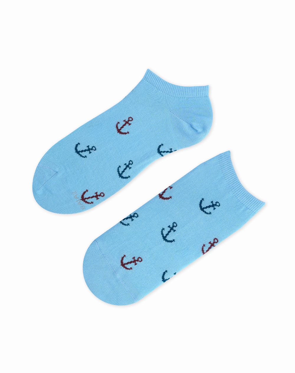 Medias para hombre tobilleras cortas  azules con anclas
