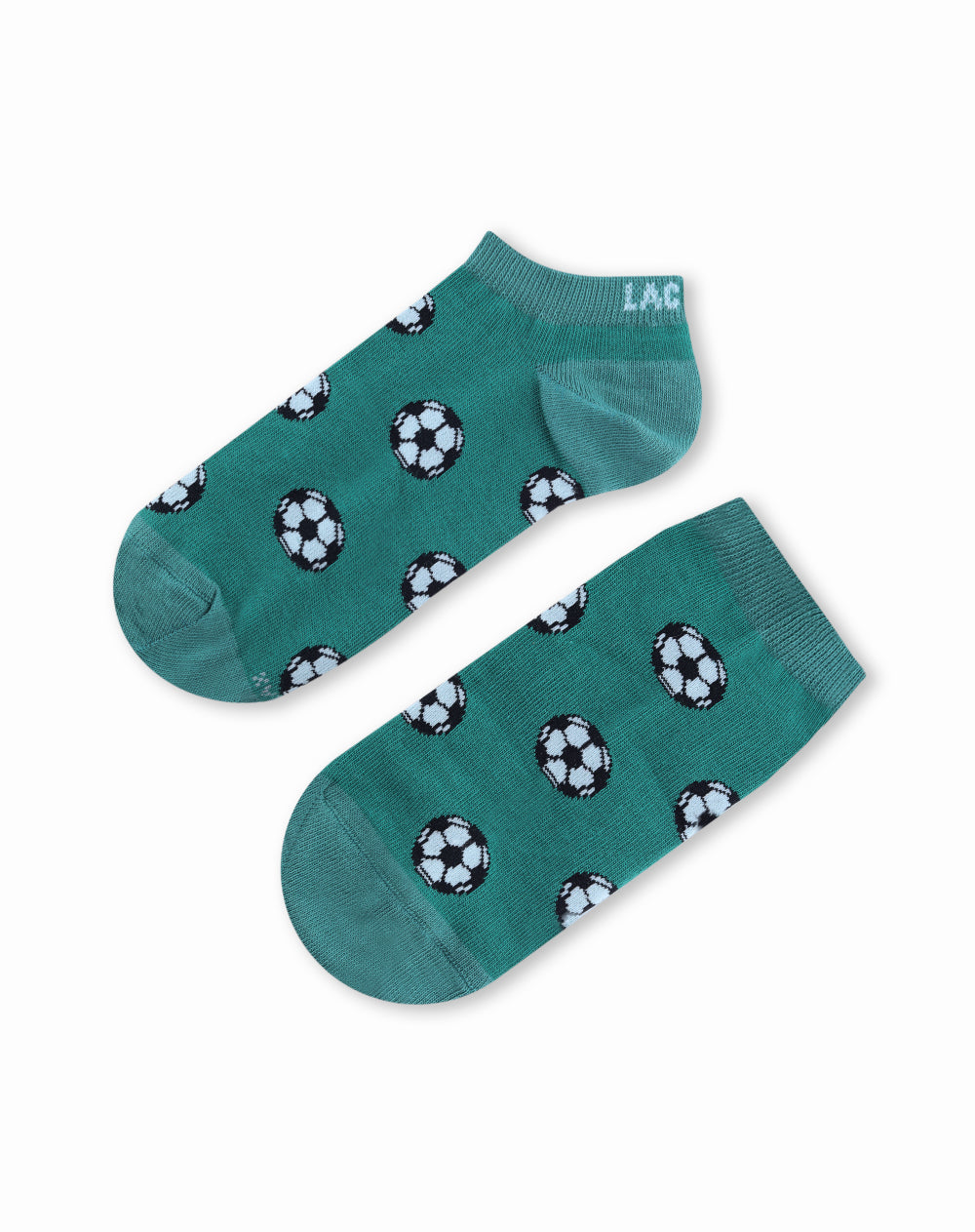Medias hombre tobillera corta verdes dibujo | 10-12