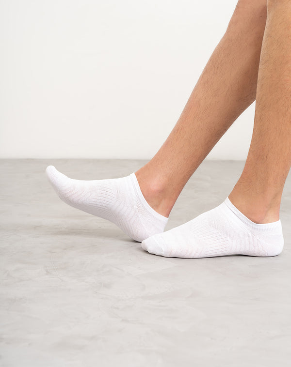 Medias para hombre tobilleras cortas transpirables blancas