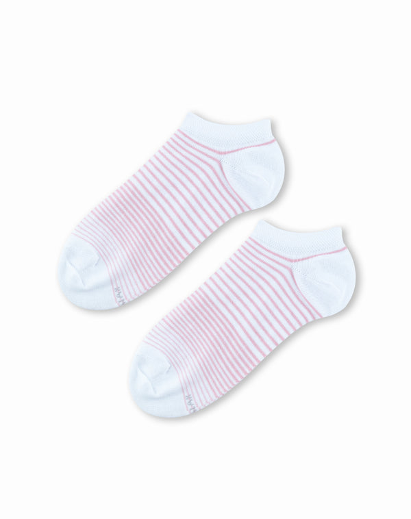 Medias tobilleras blanco rayas