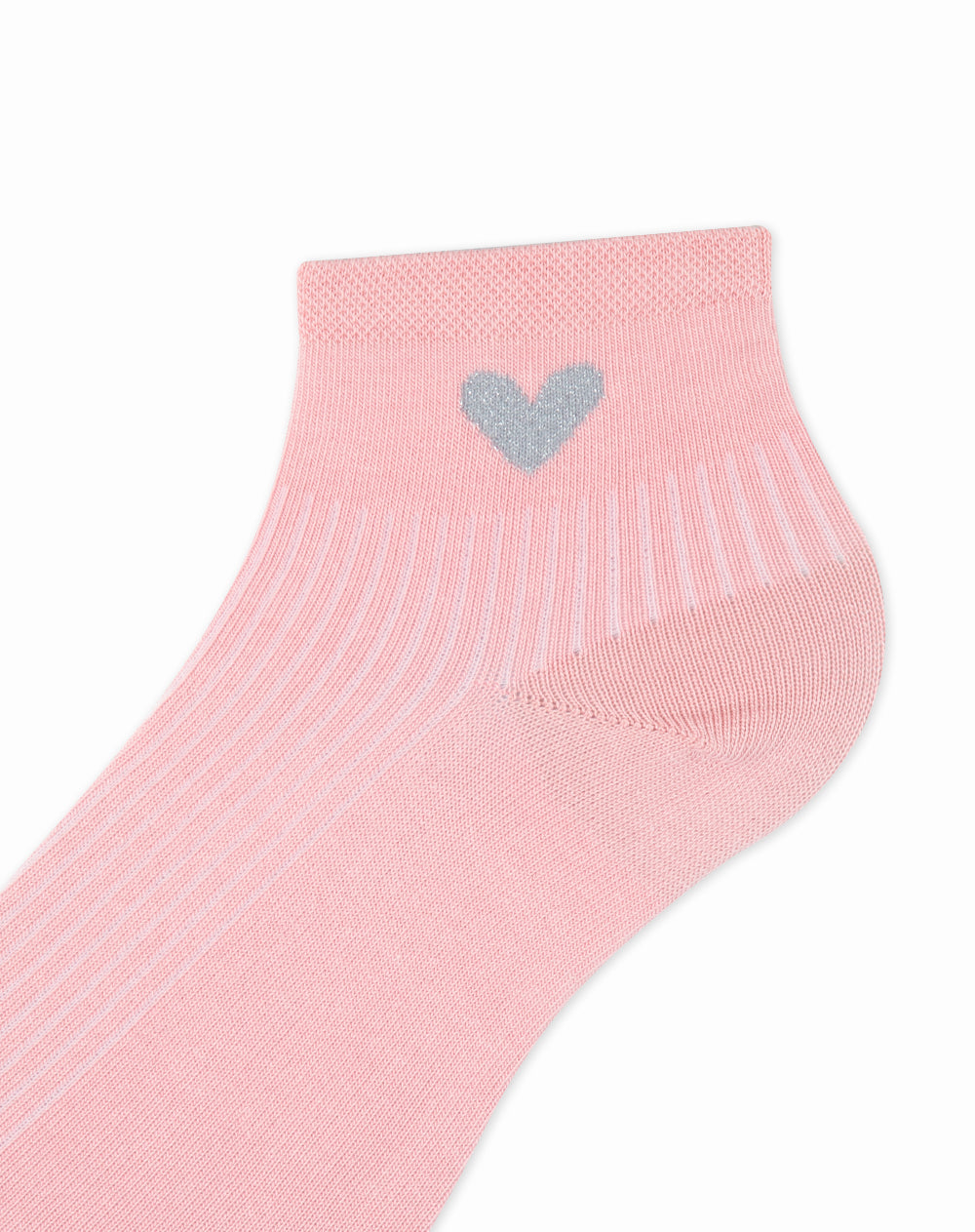 Medias para mujer tobilleras  rosadas con corazón