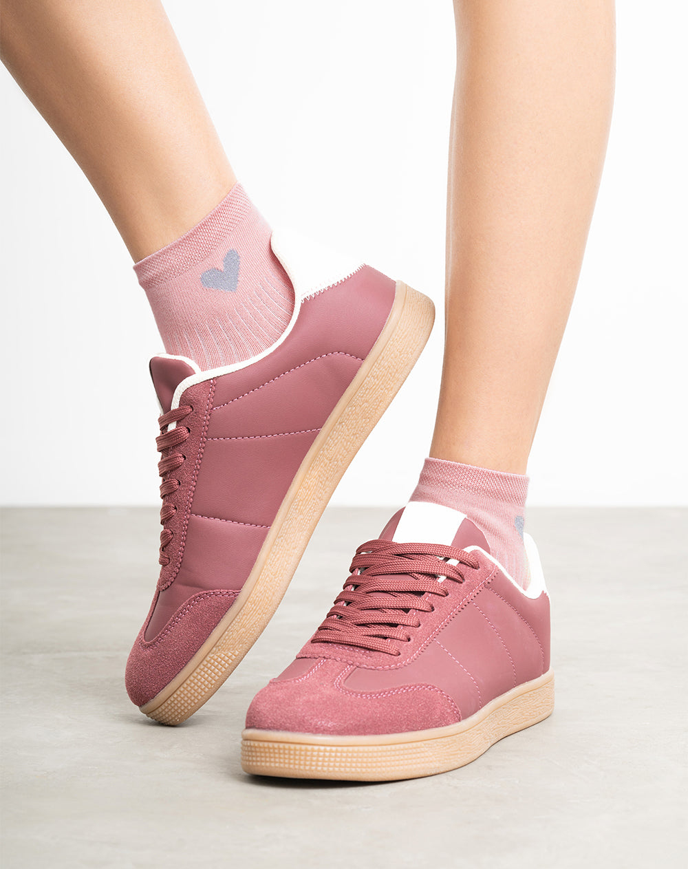 Medias mujer tobillera rosas corazón | 9-11