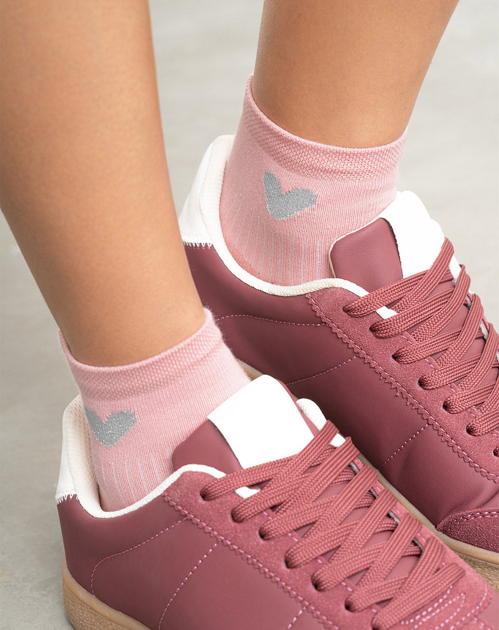 Medias mujer tobillera rosas corazón | 9-11