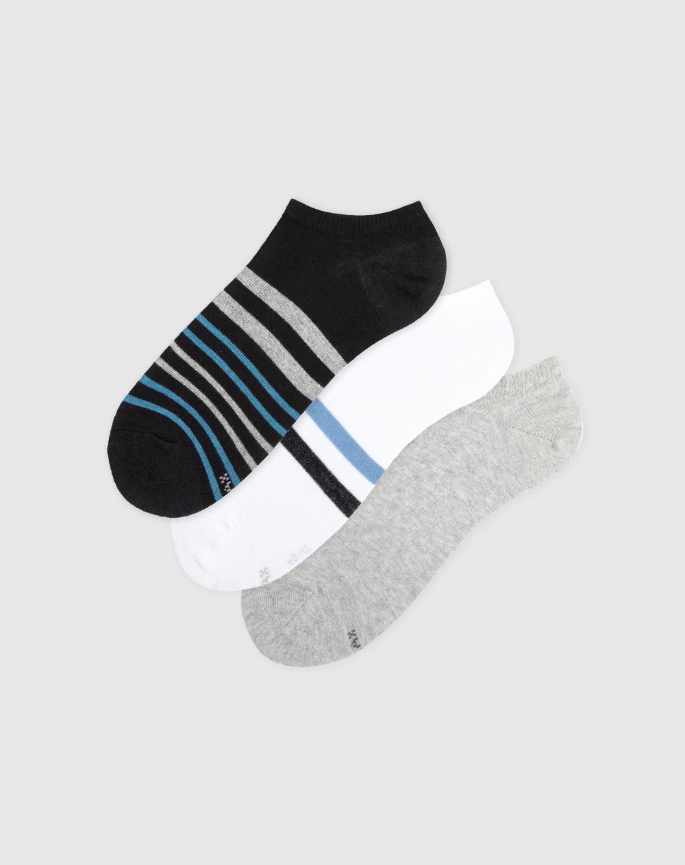 Medias para hombre tobilleras cortas paquete x3 unds surtidas