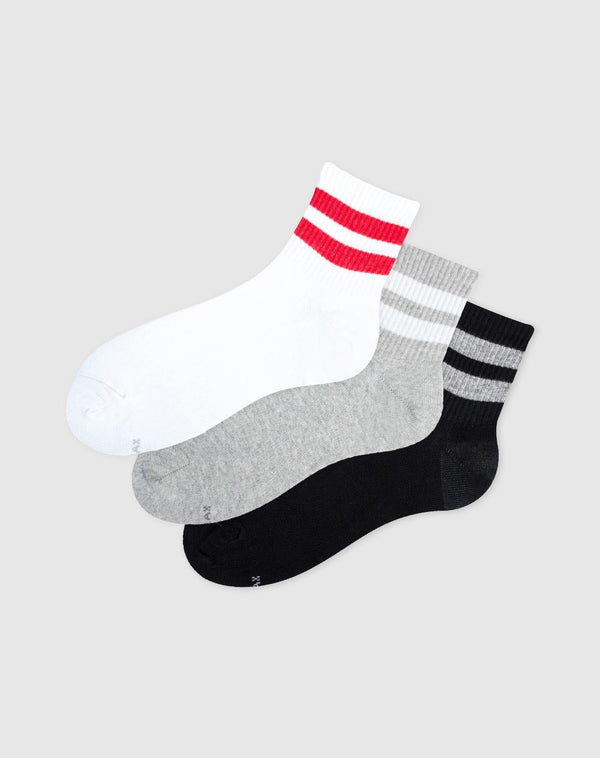 Medias para hombre tobilleras paquete x3 unds surtidas borde acanalado