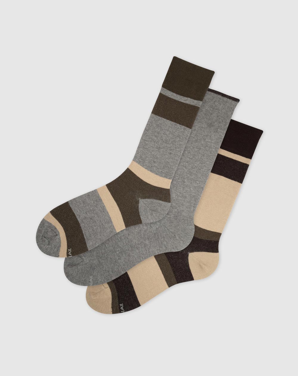 Medias para hombre largas paquete x3 unds surtidas