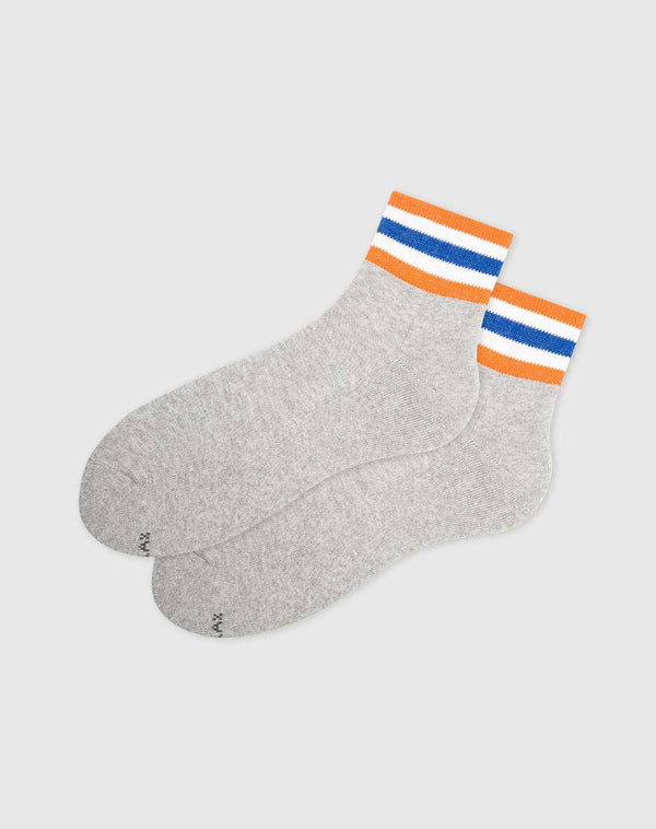 Medias para hombre tobilleras pisada suave gris jaspe