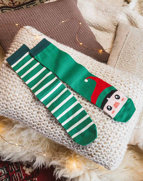 Medias para hombre largas navideñas verdes
