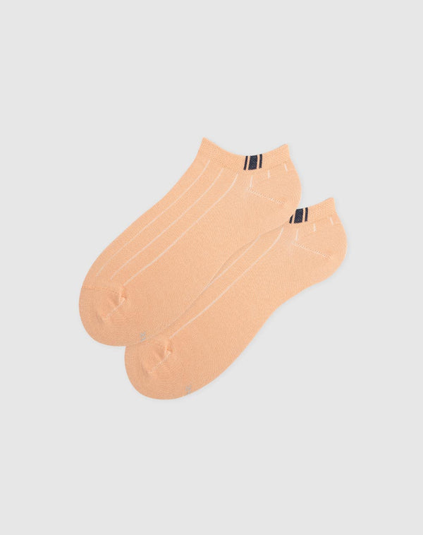 Medias para mujer tobilleras cortas  naranja acanaladas