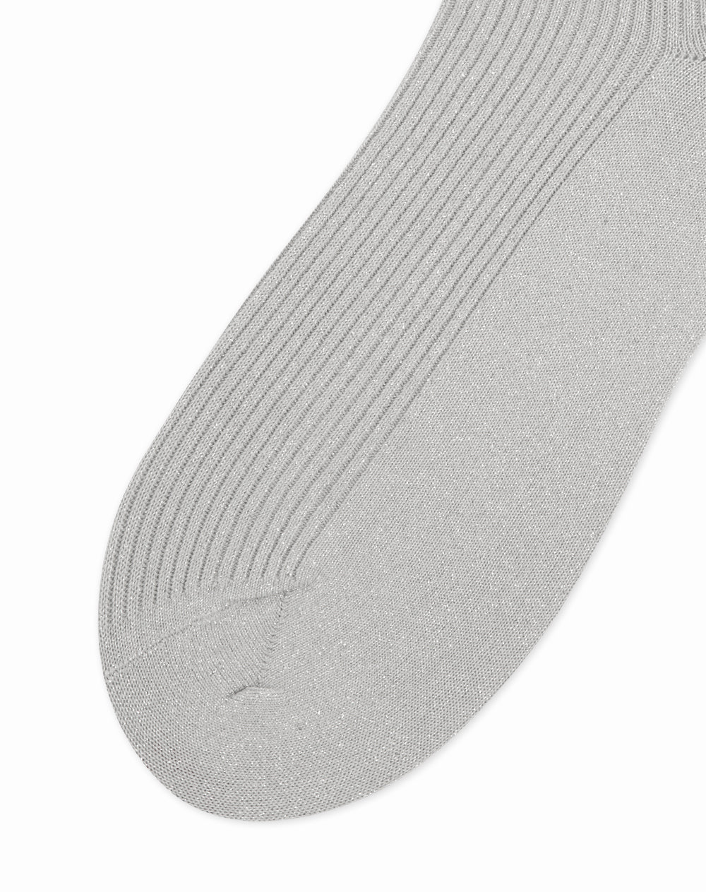 Medias para mujer tobilleras con brillos grises acanaladas