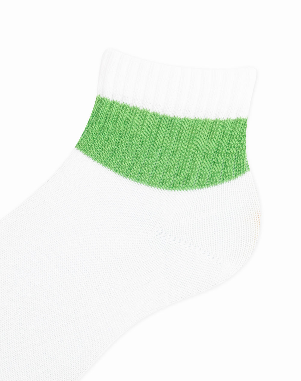 Medias para niños tobilleras   blancas y franja verde