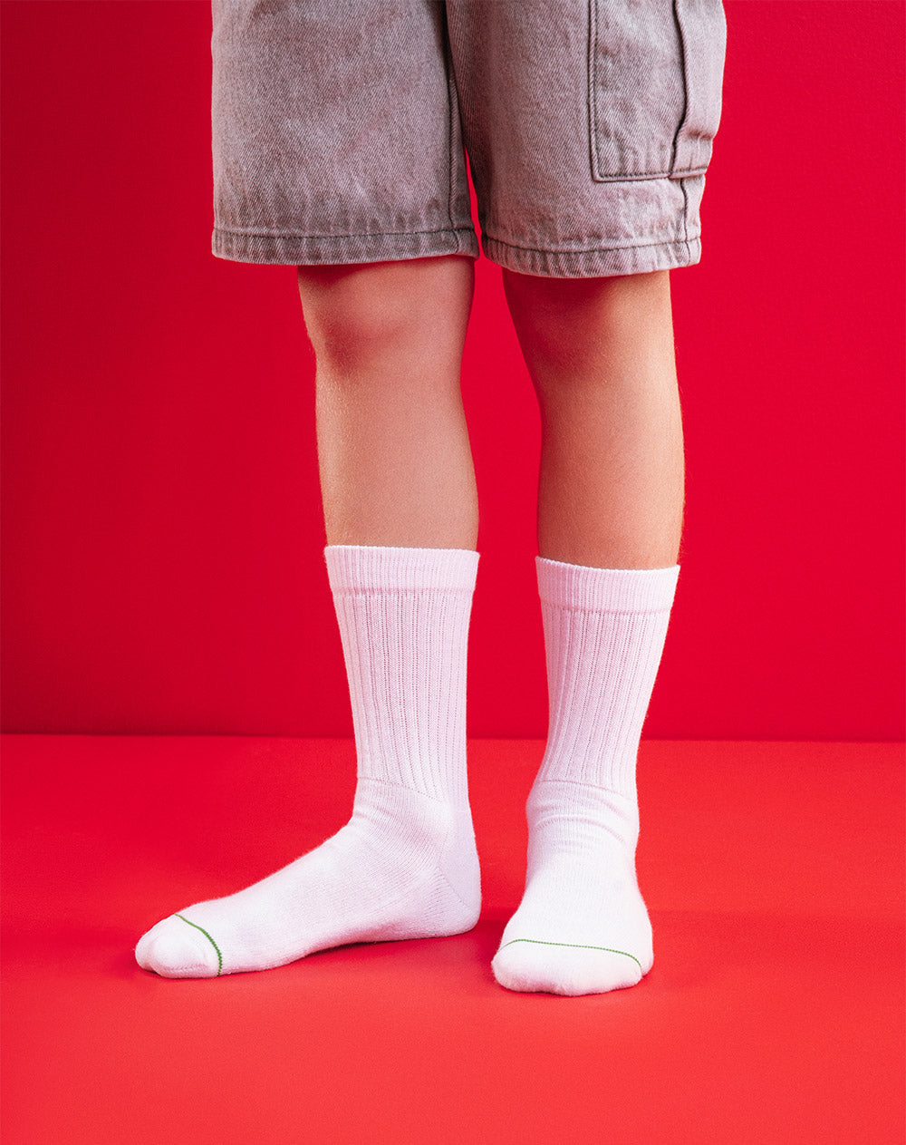 Medias para niños largas pisada suave blancas