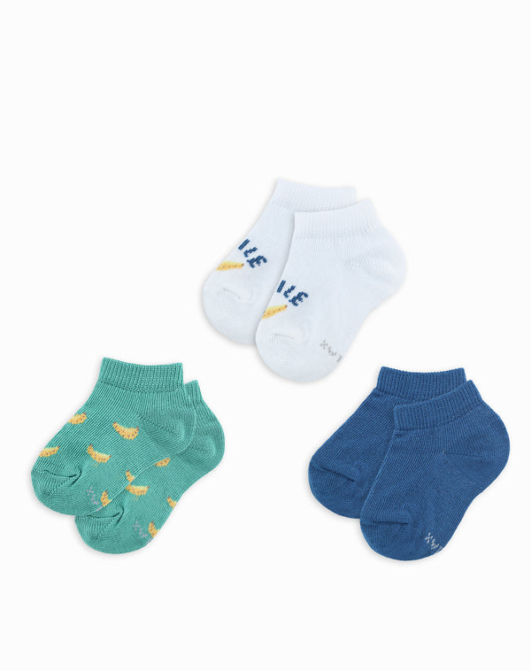 Medias bebé tobillera corta pack x3 surtido