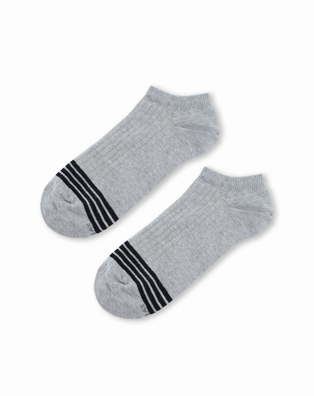 Medias tobilleras gris jaspe rayas