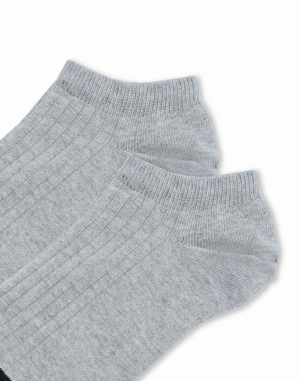 Medias tobilleras gris jaspe rayas