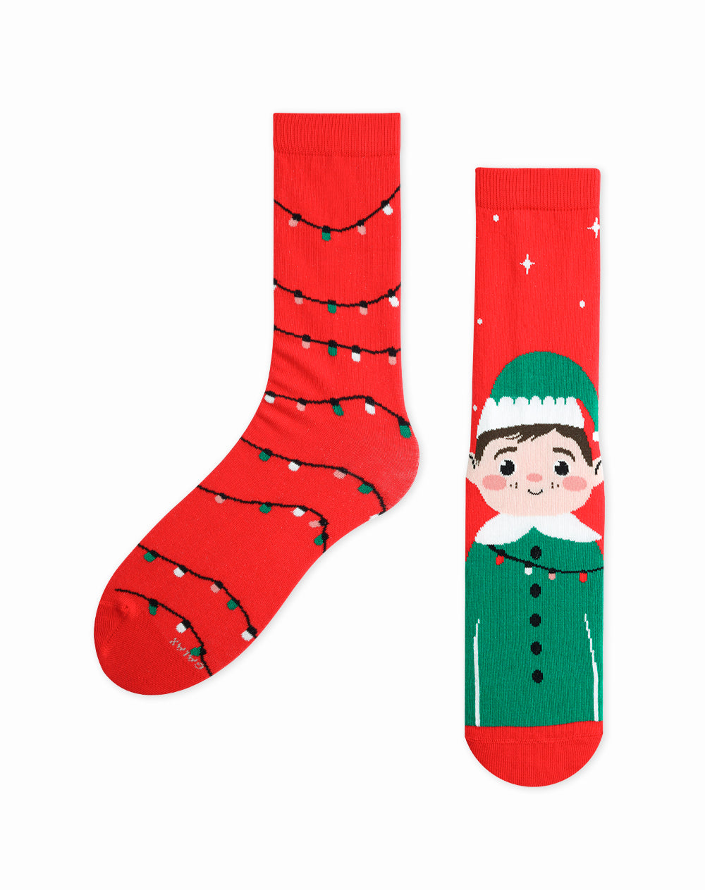 Medias  unisex largas navideñas rojas antideslizantes