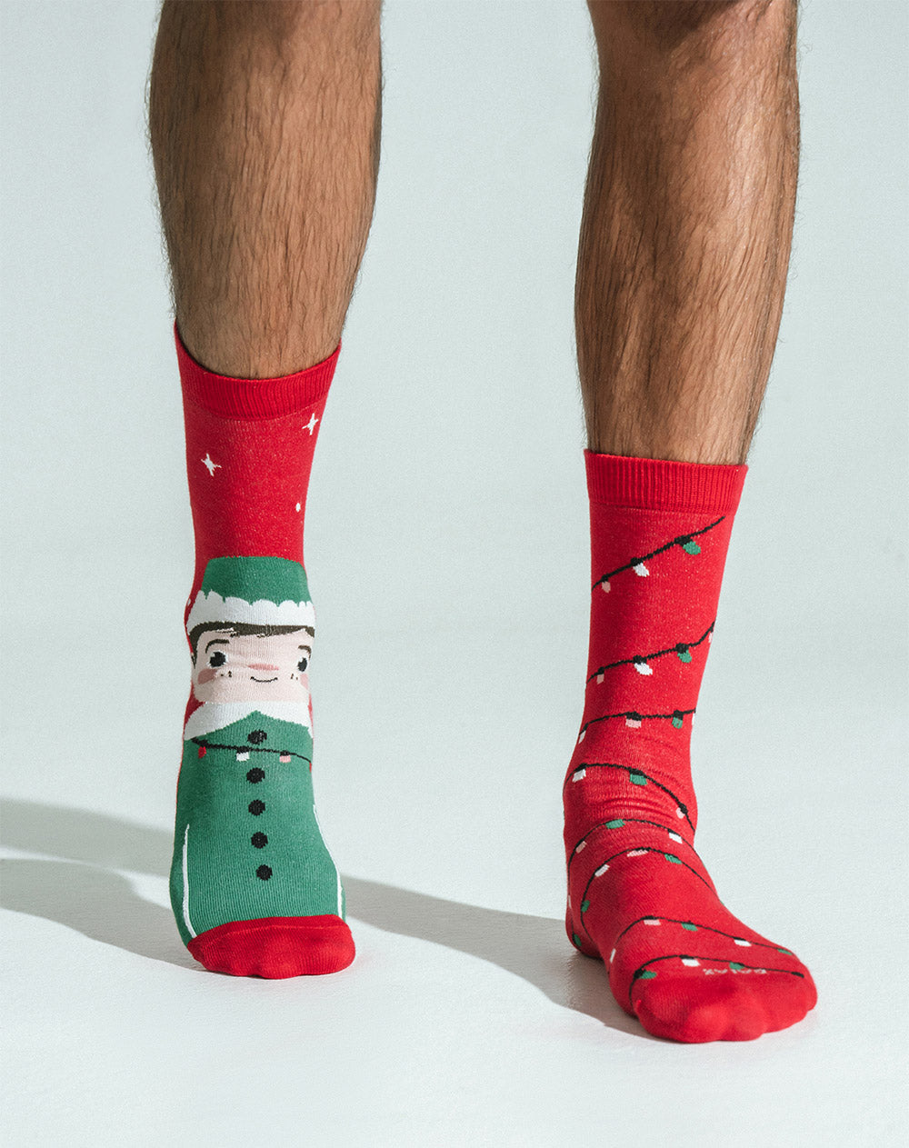 Medias  unisex largas navideñas rojas antideslizantes