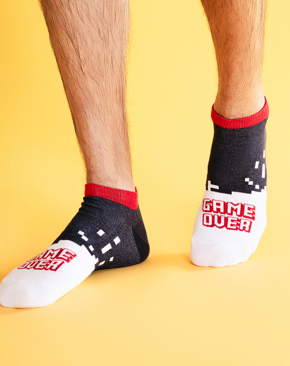 Medias hombre tobillera corta azules dibujo | 10-12